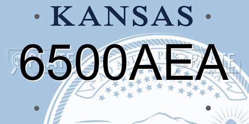 6500AEA Kansas License Plate
