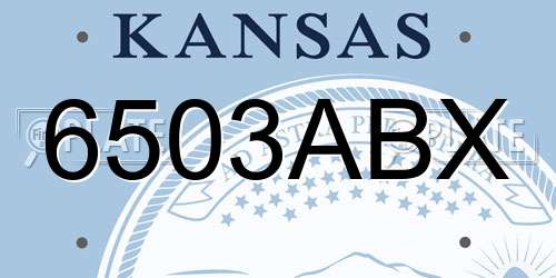 6503ABX Kansas License Plate
