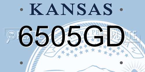 6505GD Kansas License Plate