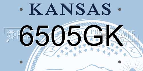 6505GK Kansas License Plate