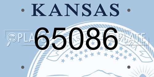 65086 Kansas License Plate