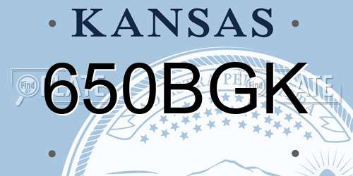650BGK Kansas License Plate