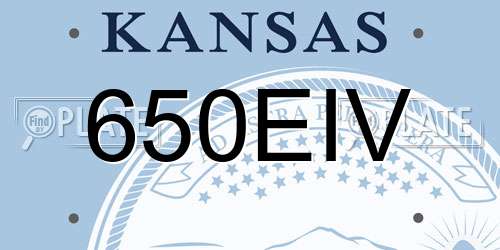 650EIV Kansas License Plate