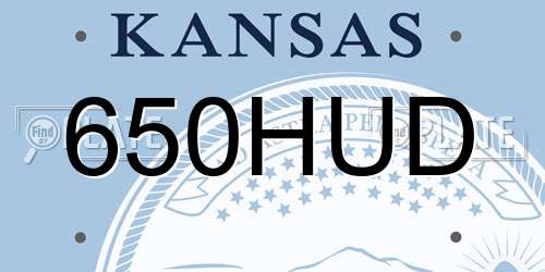 650HUD Kansas License Plate
