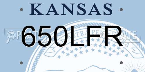 650LFR Kansas License Plate