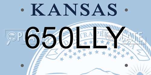 650LLY Kansas License Plate