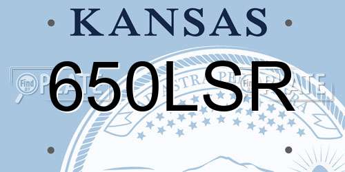 650LSR Kansas License Plate