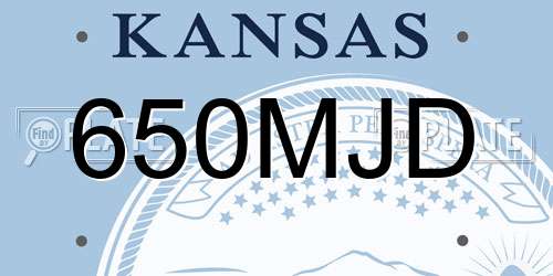 650MJD Kansas License Plate