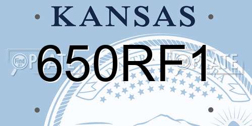 650RF1 Kansas License Plate