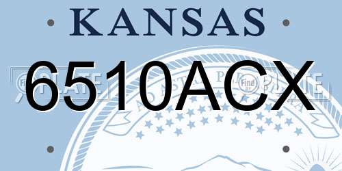 6510ACX Kansas License Plate