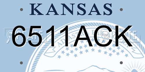 6511ACK Kansas License Plate