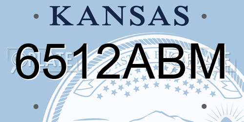 6512ABM Kansas License Plate