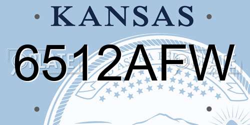 6512AFW Kansas License Plate
