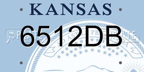 6512DB Kansas License Plate