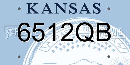 6512QB Kansas License Plate