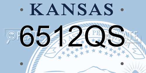 6512QS Kansas License Plate