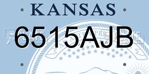6515AJB Kansas License Plate