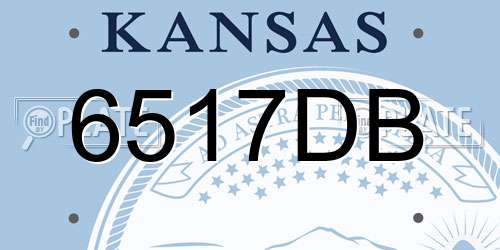 6517DB Kansas License Plate
