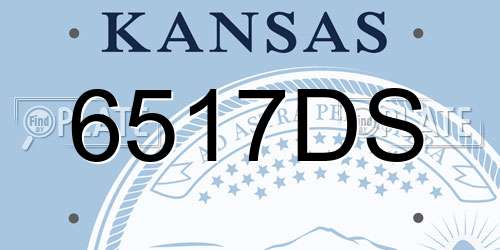 6517DS Kansas License Plate