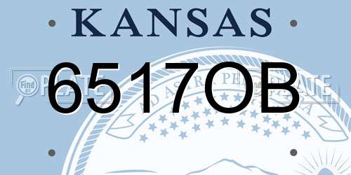 6517OB Kansas License Plate