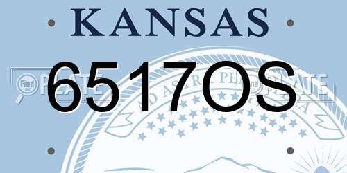6517OS Kansas License Plate