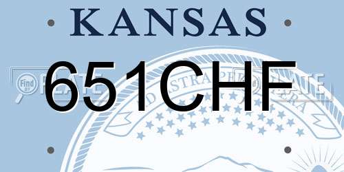 651CHF Kansas License Plate