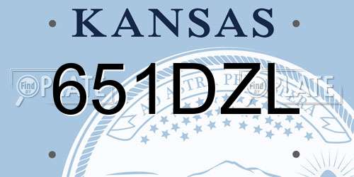 651DZL Kansas License Plate