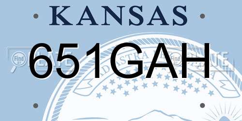 651GAH Kansas License Plate