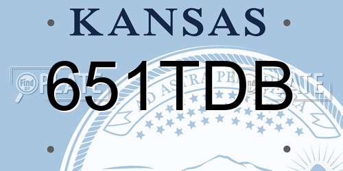 651TDB Kansas License Plate