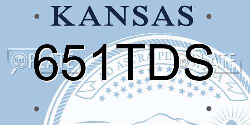651TDS Kansas License Plate
