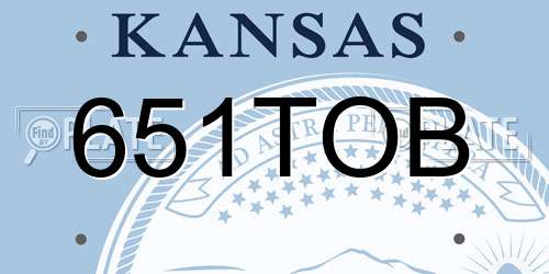 651TOB Kansas License Plate