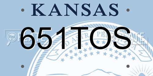 651TOS Kansas License Plate