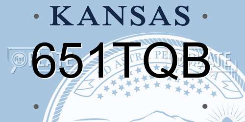 651TQB Kansas License Plate