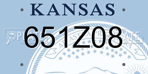 651Z08 Kansas License Plate