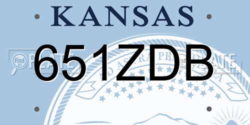 651ZDB Kansas License Plate