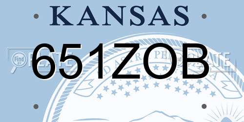 651ZOB Kansas License Plate