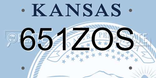 651ZOS Kansas License Plate