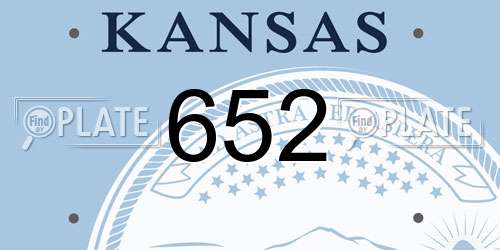 652 Kansas License Plate