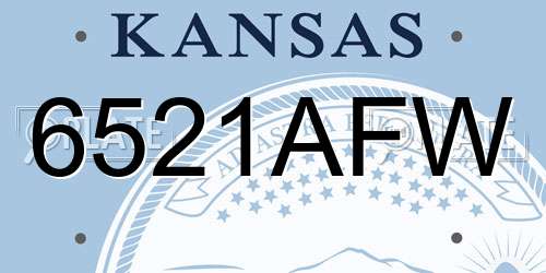 6521AFW Kansas License Plate