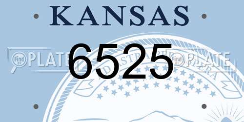 6525 Kansas License Plate