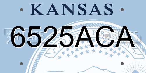 6525ACA Kansas License Plate