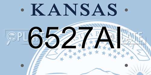 6527AI Kansas License Plate