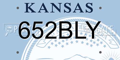 652BLY Kansas License Plate