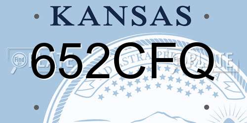 652CFQ Kansas License Plate