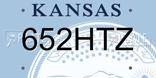 652HTZ Kansas License Plate