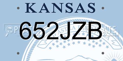 652JZB Kansas License Plate