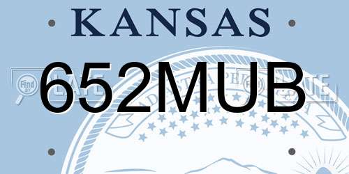 652MUB Kansas License Plate