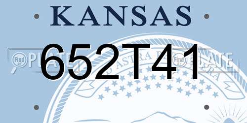 652T41 Kansas License Plate