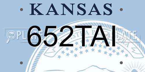 652TAI Kansas License Plate