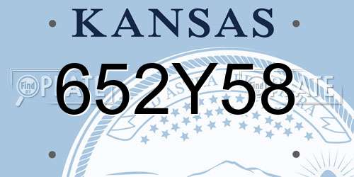 652Y58 Kansas License Plate
